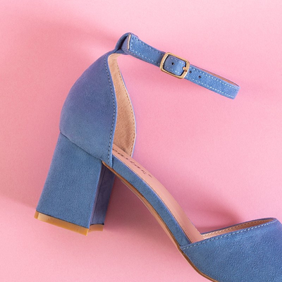 Sandale de damă albastre pe un post mic Isis - Încălțăminte