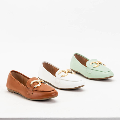 OUTLET Mocasini de dama maro cu decor Pyolens - Incaltaminte