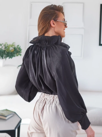 Royalfashion Cămașă strălucitoare pentru femei cu guler decorativ