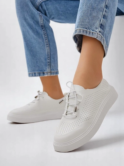 Royalfashion Pantofi sport perforați pentru femei cu șireturi Vaned