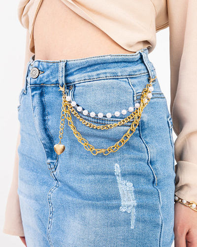 Fusta de damă din denim albastru deasupra genunchiului PLUS SIZE - Îmbrăcăminte