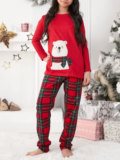 Pijamale de Crăciun din bumbac pentru copii Royalfashion cu imprimeu