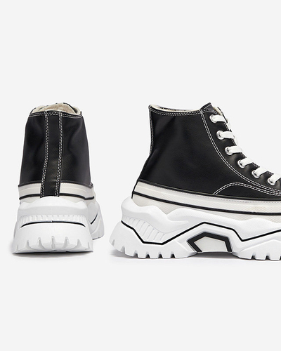 OUTLET Pantofi sport cu platformă izolată neagră pentru femei a'la adidași Retiha - Încălțăminte