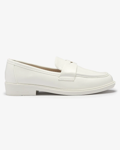 Mocasini albi pentru femei din piele ecologică Zibom- Footwear