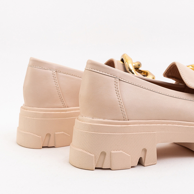 OUTLET Pantofi bej cu ornament auriu Lygia - Incaltaminte