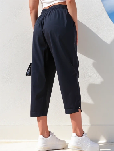 Pantaloni din țesătură drepți pentru femei Royalfashion 7/8