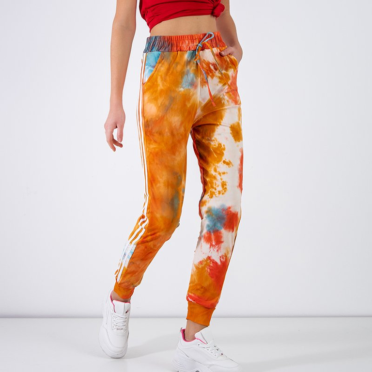 Pantaloni de trening portocalii cu dungi - Îmbrăcăminte