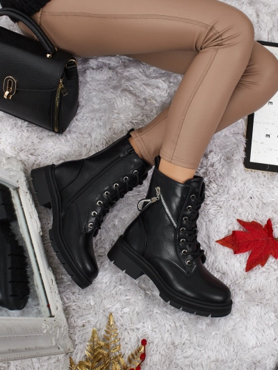 Botine Dama Venus Negre Piele Elegante de Toamnă