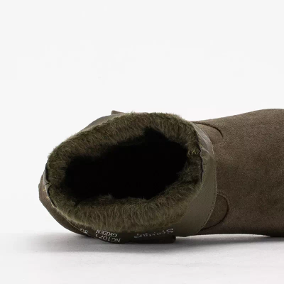 OUTLET Botine de dama verde inchis la glezna cizme cowboy a'la Renola - Incaltaminte