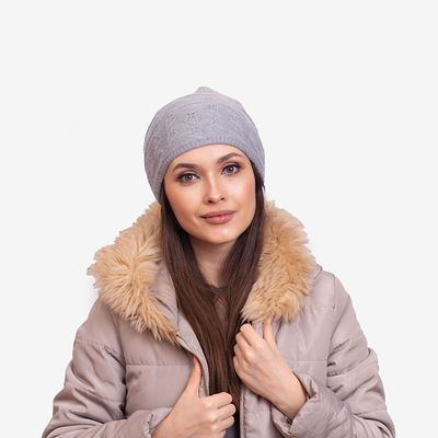 Pălărie gri caldă dublu strat pentru femei - Accesorii