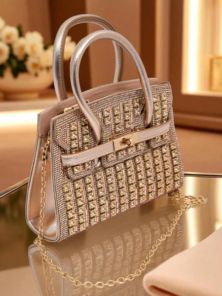 Royalfashion Kopertowa torebka damska z cyrkoniami Seren Voux