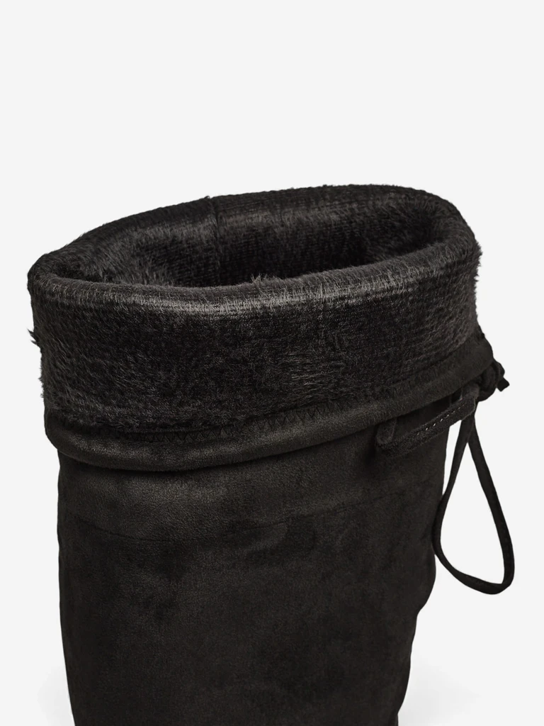 Cizme de damă peste genunchi, din piele ecologică întoarsă, cu toc subțire Eldirros