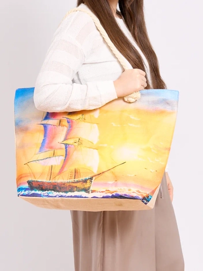Royalfashion Sac mare din țesătură cu imprimeu