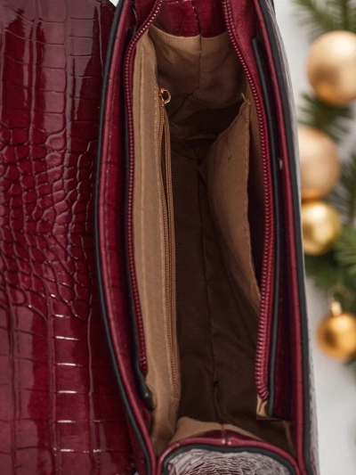 Geantă mică de damă Orlina, lăcuită, din piele ecologică