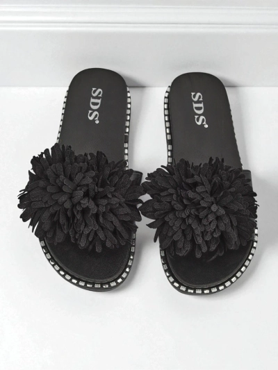 Royalfashion Damskie klapki na płaskiej podeszwie Flora Blide