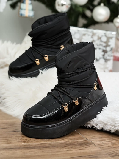 Royalfashion Cizme de zăpadă slip-on pentru femei în negru Dabenda