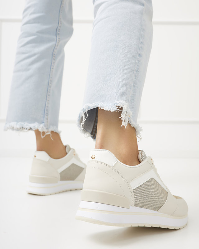 OUTLET Tenisi sport dama bej cu sclipici Berilan - Incaltaminte