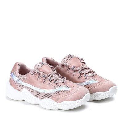 Różowe sportowe buty na wyższej podeszwie Zooey - Obuwie