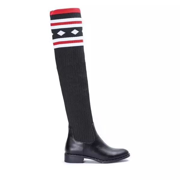 OUTLET Cizme negre a'la ciorap plat Salvia- Pantofi