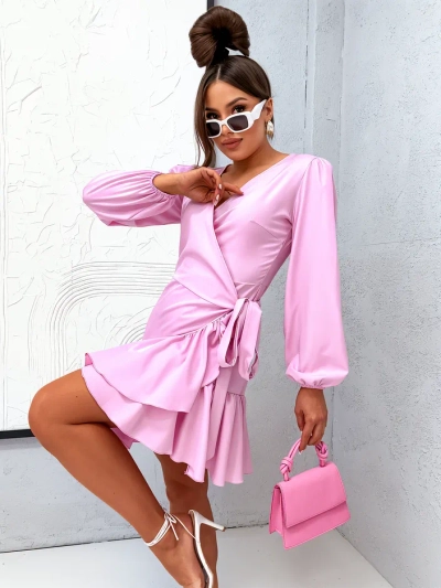 Rochie mini legată Royalfashion pentru femei cu volane