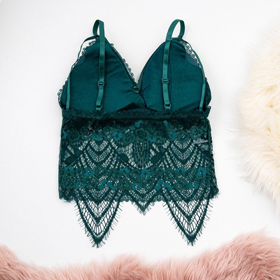 Sutien bralette din dantelă verde - Lenjerie intimă