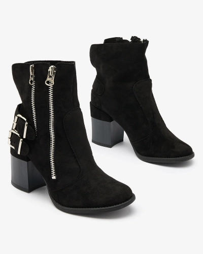 Royalfashion Cizme negre de damă cu ornament Feirrgo