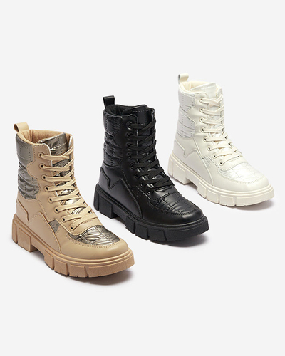 OUTLET Cizme negre de damă neizolate de tip bagger Qertera- Footwear