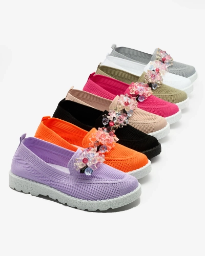 Royalfashion Pantofi de damă cu jumătate de alunecare împodobită violet Enweta