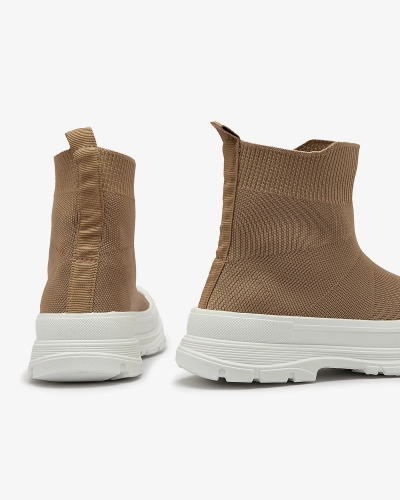 Maro deschis pantofii sport de damă cu șiret înalt a'la sneakers Vertiks - Încălțăminte