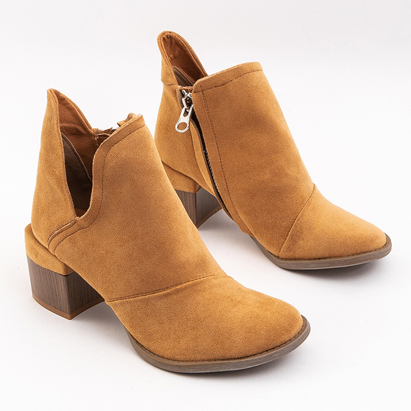 OUTLET Cizme de damă maro pe stâlp joasă Rosalines - Încălțăminte