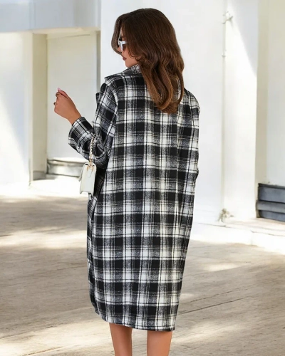 Royalfashion Palton în carouri pentru femei