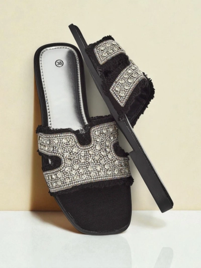 Royalfashion Sandale de damă cu pietre strălucitoare CrystalEase