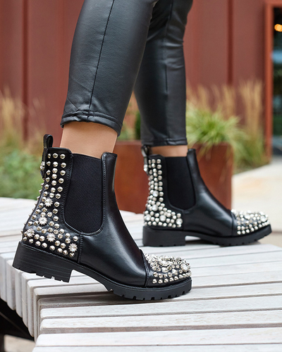 Cizme de damă cu cuișoare, de culoare neagră Amerapi- Footwear