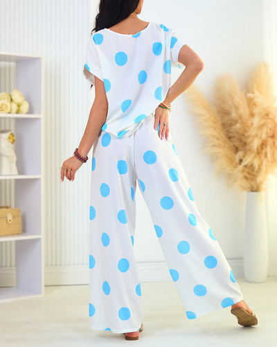 Royalfashion Set de mazăre pentru femei albastru și alb