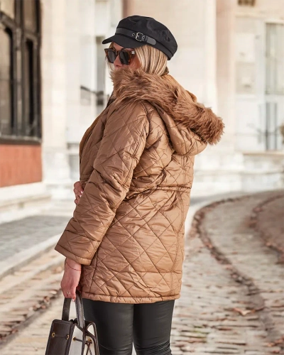 Royalfashion Jachetă matlasată pentru femei în maro