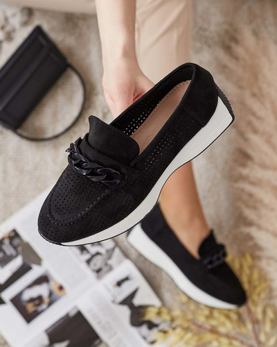 Royalfashion Mocasini de damă traforați cu lanț Isolla