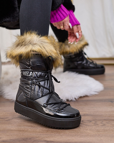 Royalfashion Cizme de zăpadă a'la negre pentru femei Gomllo
