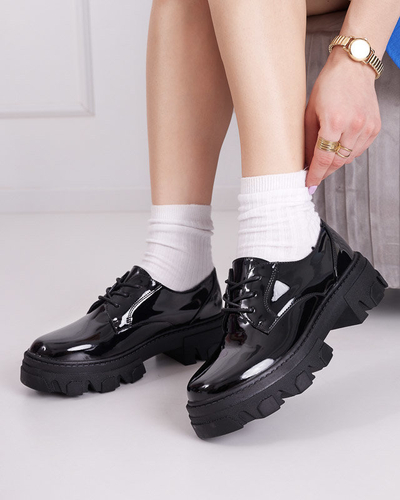 Pantofi dama lacuiti negri Binotsi - Incaltaminte