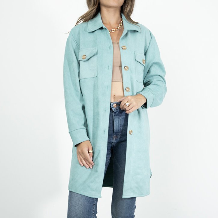 Geacă de cămașă oversize pentru damă ecologică de menta pentru femei - Îmbrăcăminte