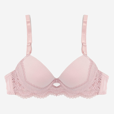 Sutien de dama roz cu dantela - Lenjerie intima