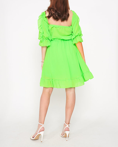 Rochie spaniolă de damă verde neon - Îmbrăcăminte