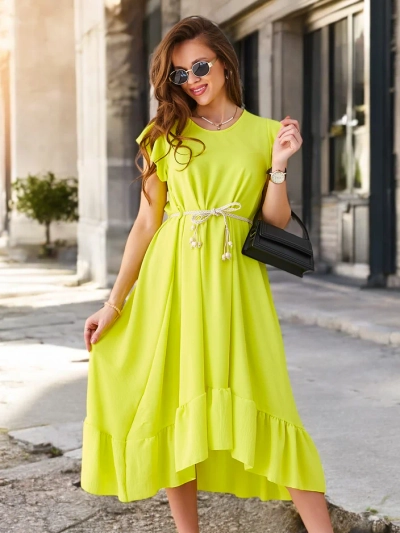 Rochie midi Royalfashion pentru femei cu volane și mâneci scurte