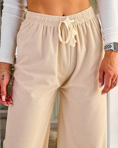 Royalfashion Pantaloni largi cu nervuri pentru femei