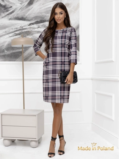 Rochie mini de damă în carouri Violetta