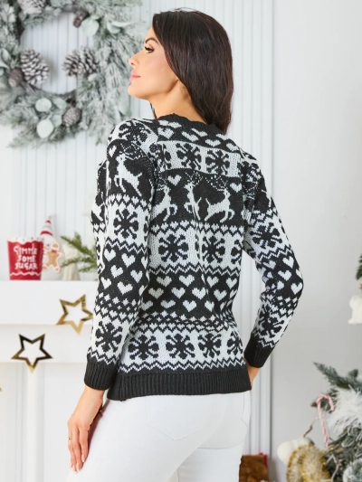 Pulover floral pentru femei Royalfashion Brown