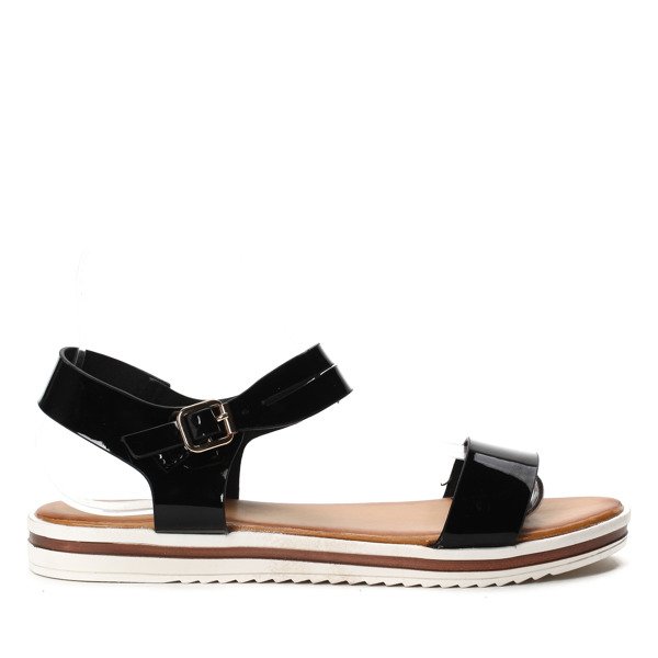 Sandale negre pe talpă groasă de la Potenza - Încălțăminte