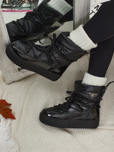 Ghete tip snowboots de damă cu blană Lysmora