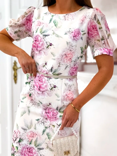 Royalfashion Rochie Eleganta Femei Până la Genunchi cu Model Floral