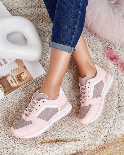 Pantofi sport de damă roz cu sclipici Berilan - Încălțăminte