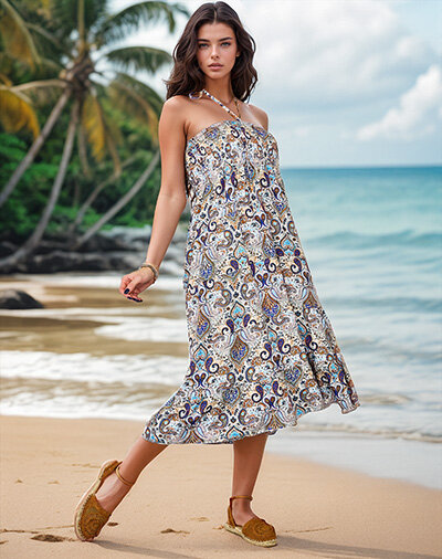 Royalfashion Rochie midi de damă cu imprimeu